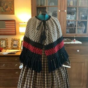 Civil War Victorian Perline Shawl 100% Wool